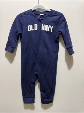 Old Navy Navy Blue Zippered Baby One-Piece Bodysuit